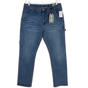 Seven 7 Men's Relaxed Fit Comfort Stretch Mid Wash Blue Denim Jeans 36x32 NWT‎